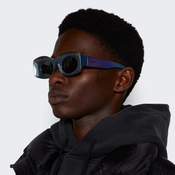 Loewe Women Sunglasses Grey Silver Mirror Rectangle LW40033I 05X NEW AUTHENTIC - Picture 15 of 15